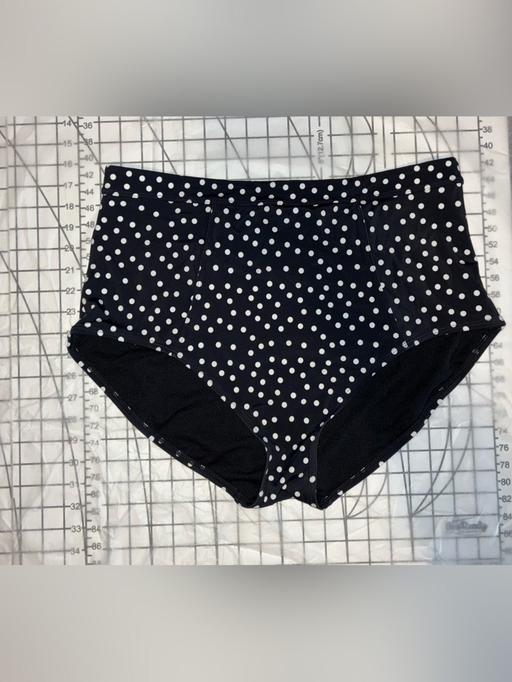 Adore Me Polka Dot Bikini Bottom — Black & White (SWIM ONLY) Size 2X